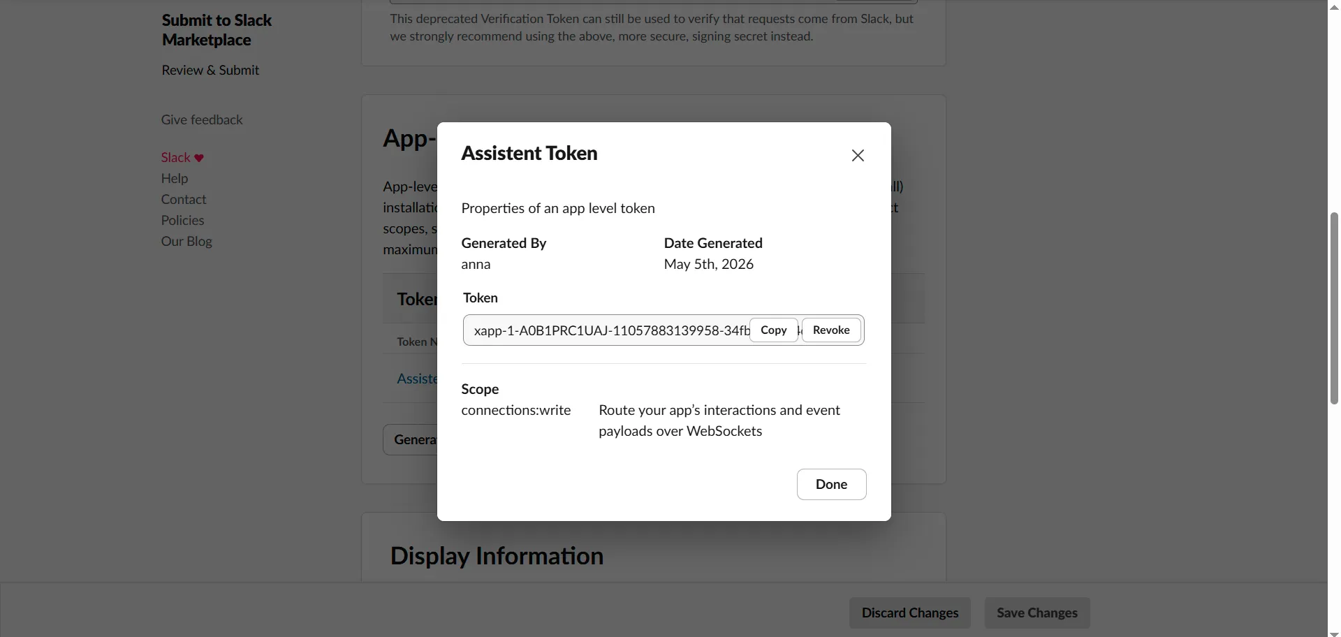Step 3: Generate an App-Level Token — How to Set Up an AI Assistant in Slack