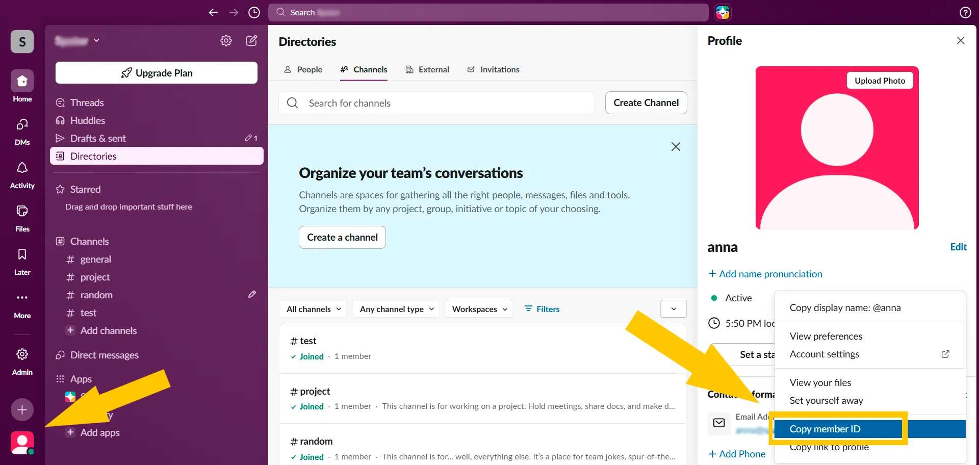 Step 5: Enter Your Slack Member ID — How to Set Up an AI Assistant in Slack